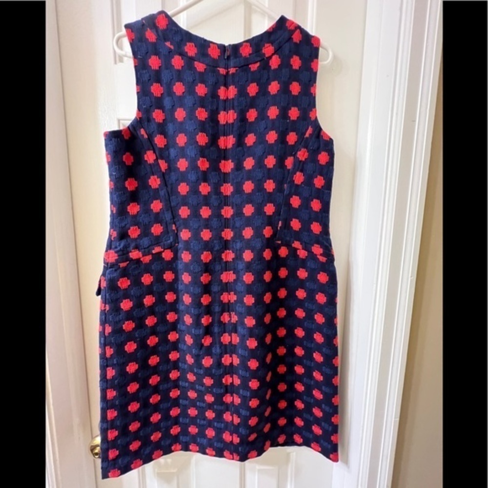 BODEN Tweed Navy & Red Preppy Midi Dress S. 8 - Picture 4 of 8